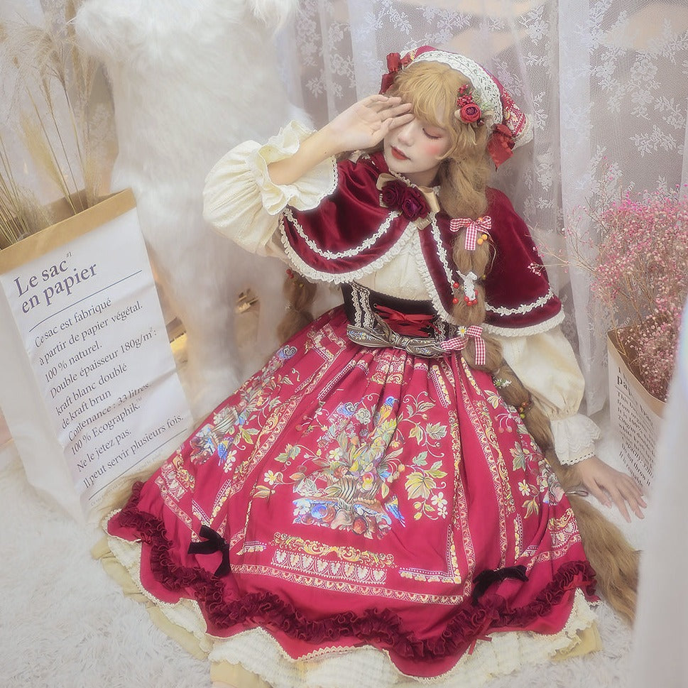 【予約販売】バイエルンの少女 カントリー風フード付きマント