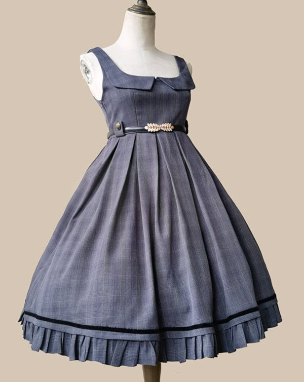Foggy Track Traditional Check Jumper Skirt and Jacket