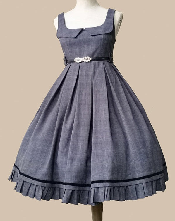 Foggy Track Traditional Check Jumper Skirt and Jacket