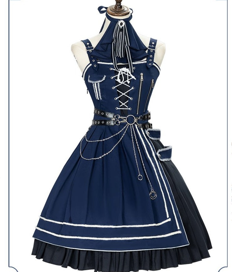 Pre-order] Navy Military Lolita Jumper Skirt and Cloak – ロリータ