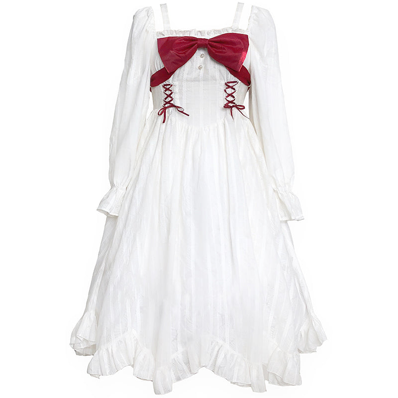 White jacquard fabric Lolita dress