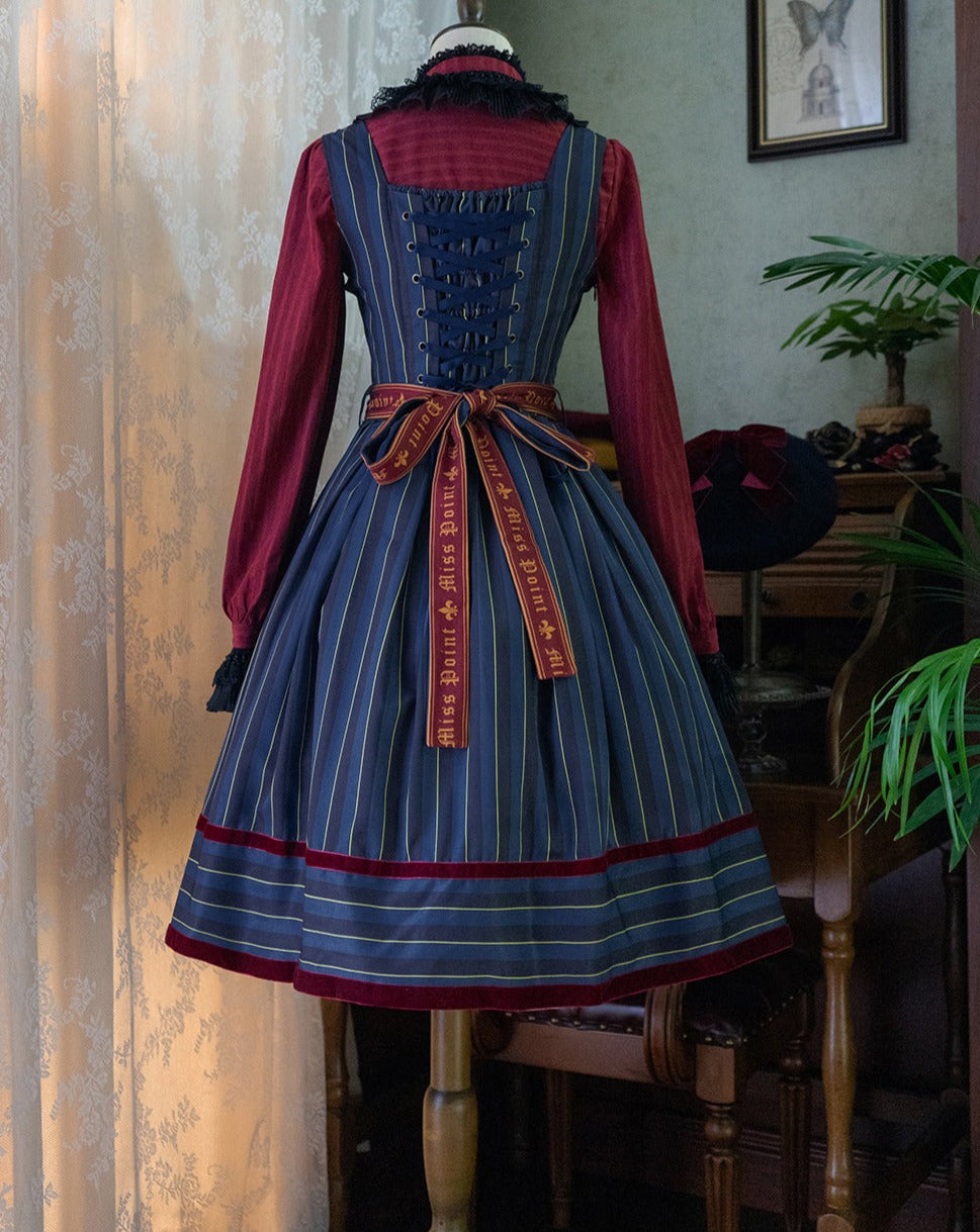 【予約販売】領主貴族のゴスロリ 縦縞ジャンパースカート