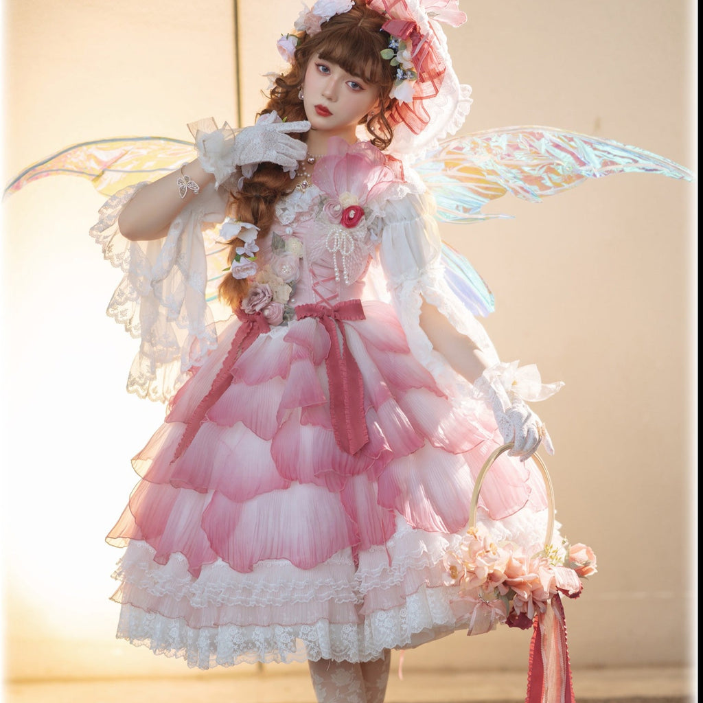 花びら揺れる 八重咲きのローズプリンセスドレス