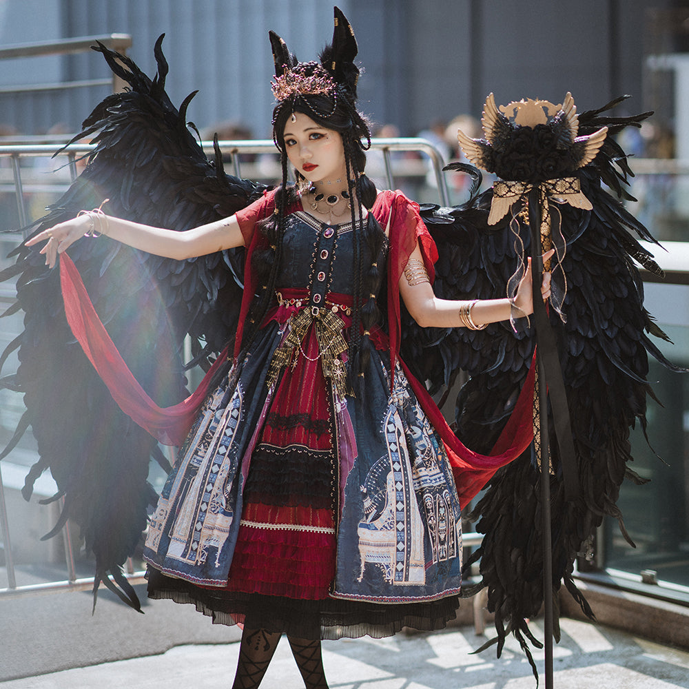 【予約販売】Twilight エジプト風ロリィタ 豪華ショール付きジャンパースカート