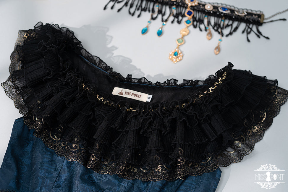 Twilight Egyptian Lolita Frill Jumper Skirt Full Set with Ear Headband