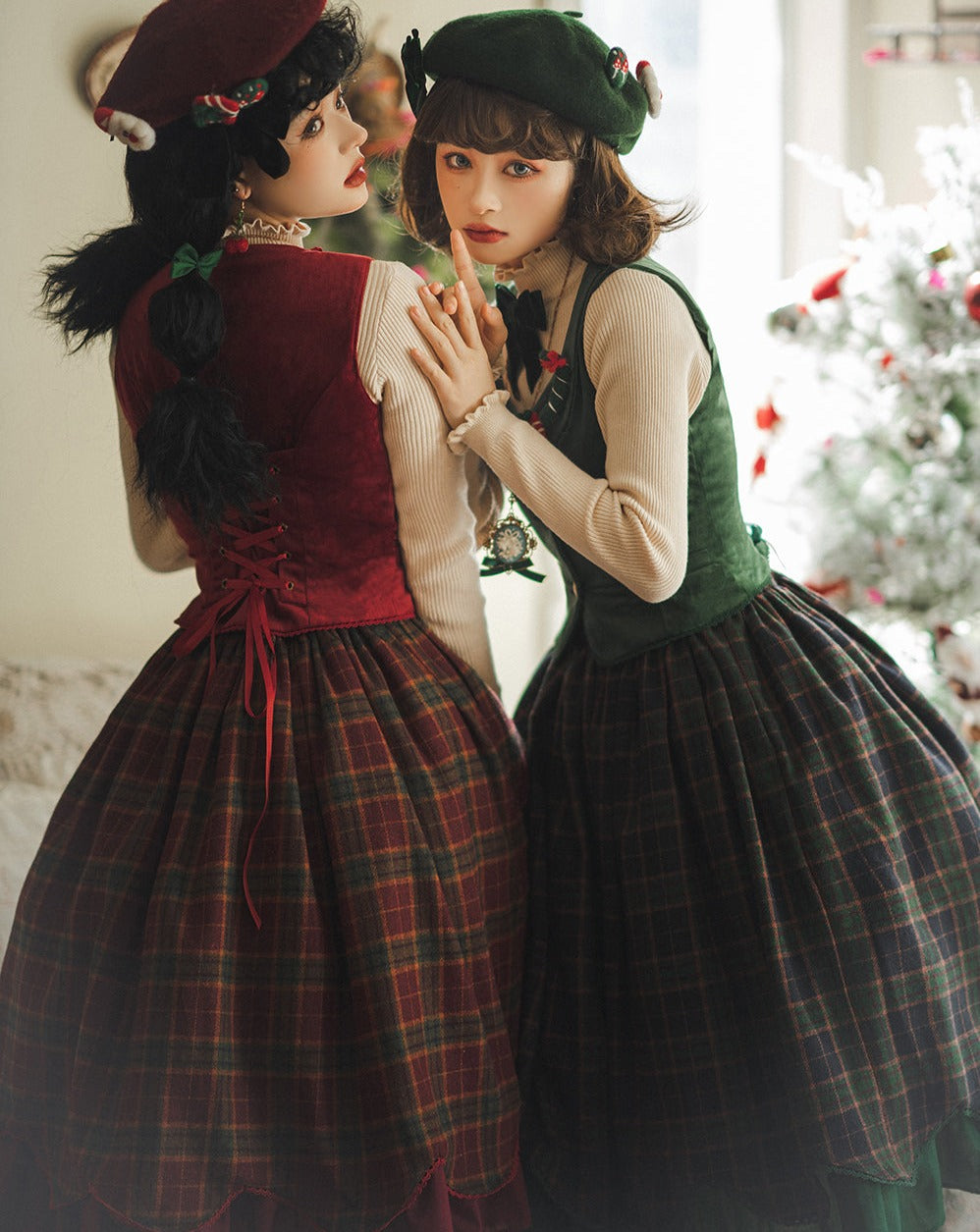 [Pre-order] Classical layered skirt with plaid pattern