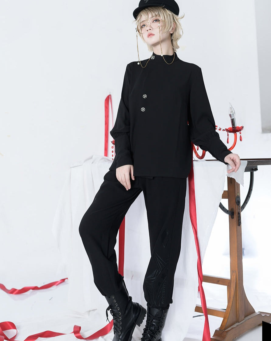 [Pre-order] Black Knight Prince embroidered pants