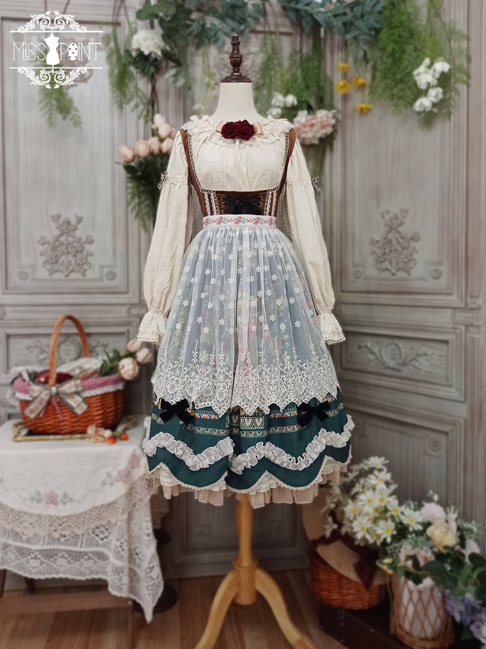 [Pre-order] Bavarian Girl Country-style Jumper Skirt [Long Type]
