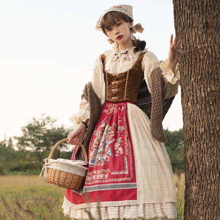 【予約販売】バイエルンの少女 カントリー風ボーンベスト