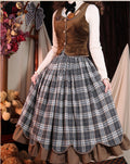 [Pre-order] Classical layered skirt with plaid pattern