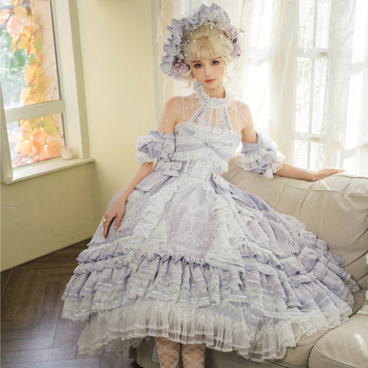 Diamond Stardust lace princess dress with lace hat [halter neck type]
