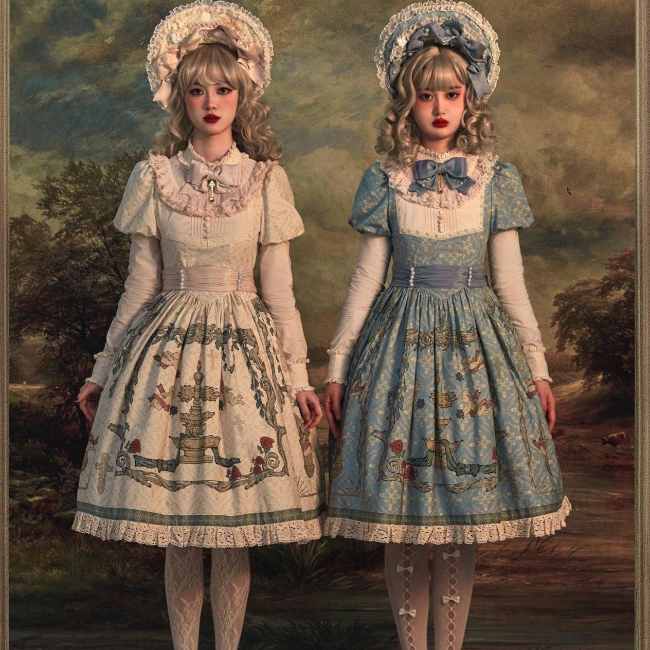 Wonderland Paradise Antique cotton dress with sleeves