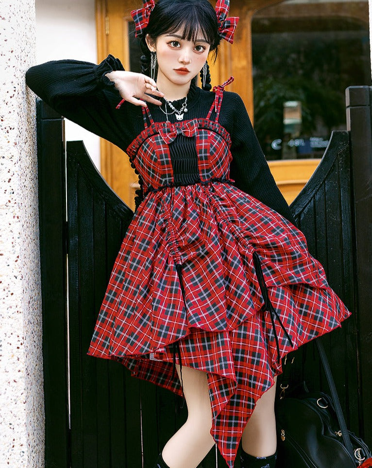 Plaid checkered 2025 jumper skirt