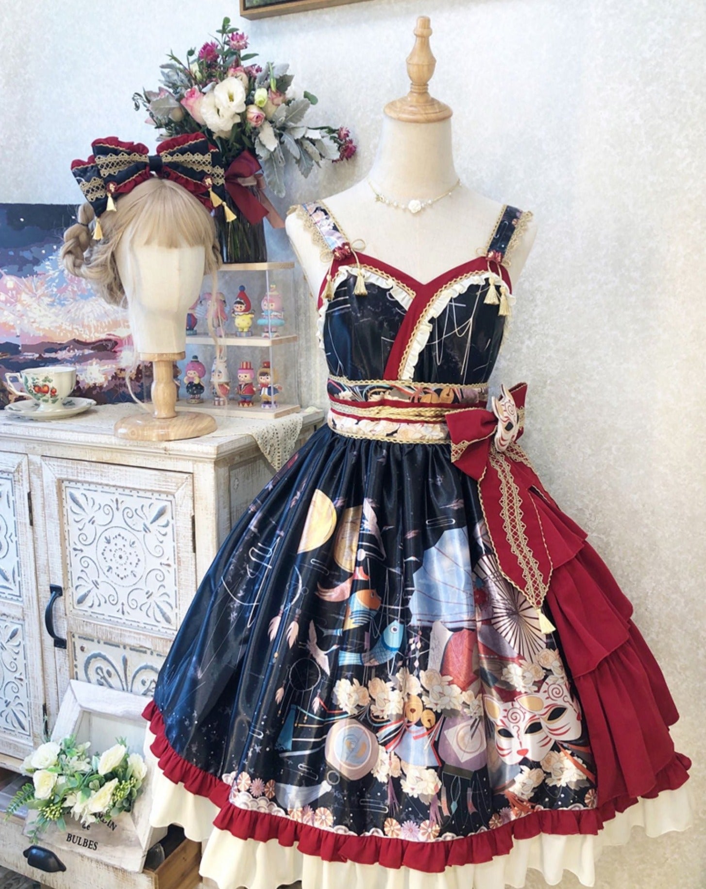 とても急ですがこちらのお洋服を和風　ロリータ　フルセット