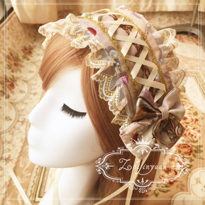 lace and ribbon headdress