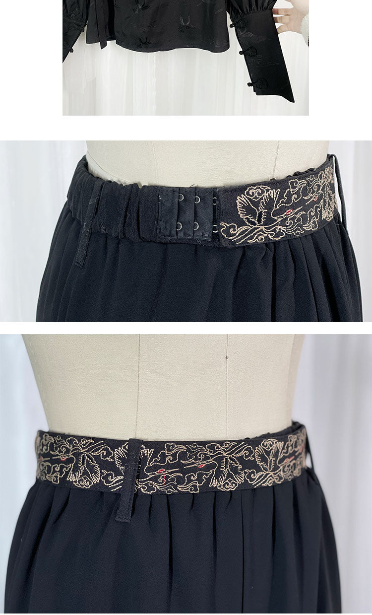 皇子系 鶴刺繍の華ロリベスト