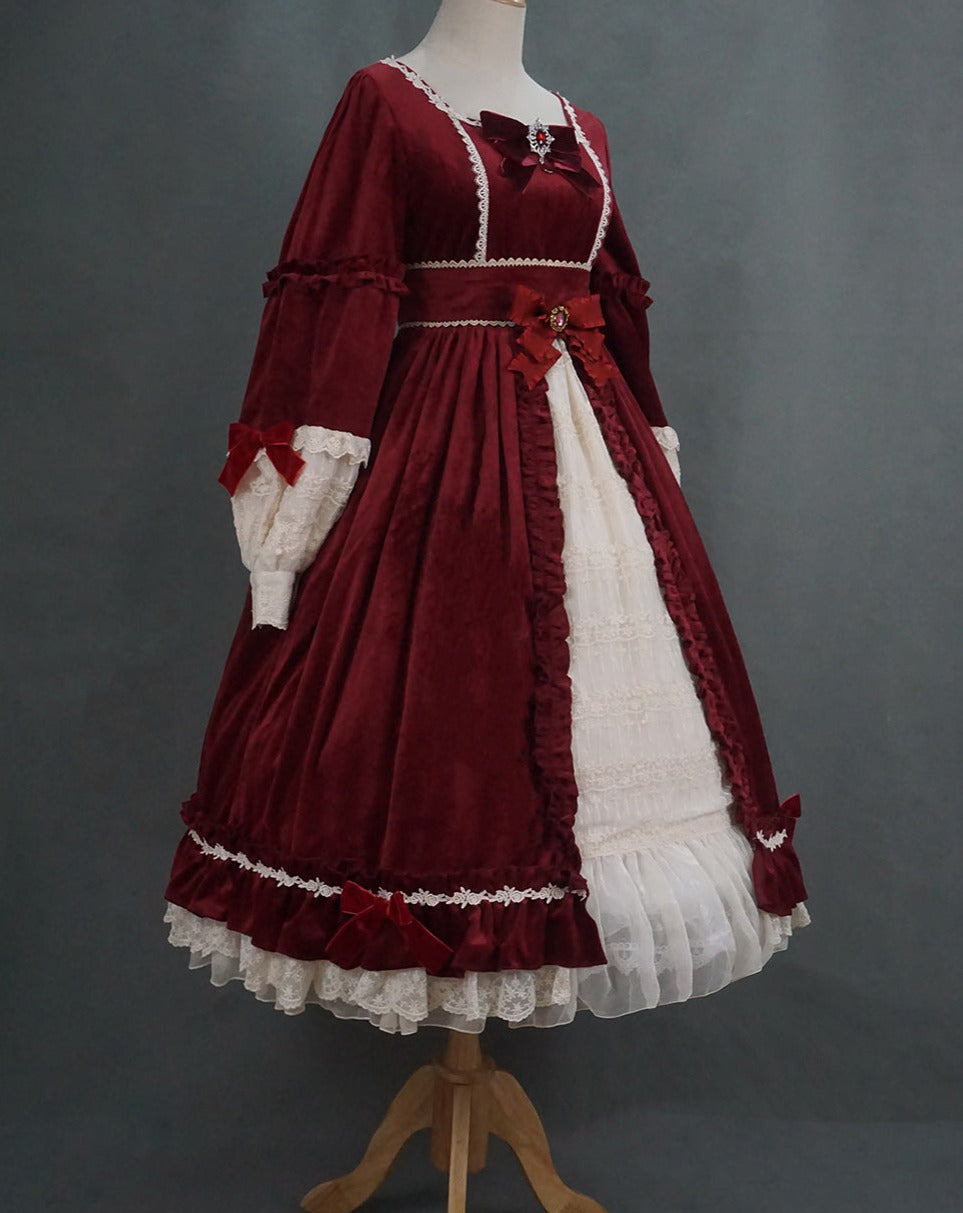 [Reservation sale] Portrait of a lady Elegant velvet dress