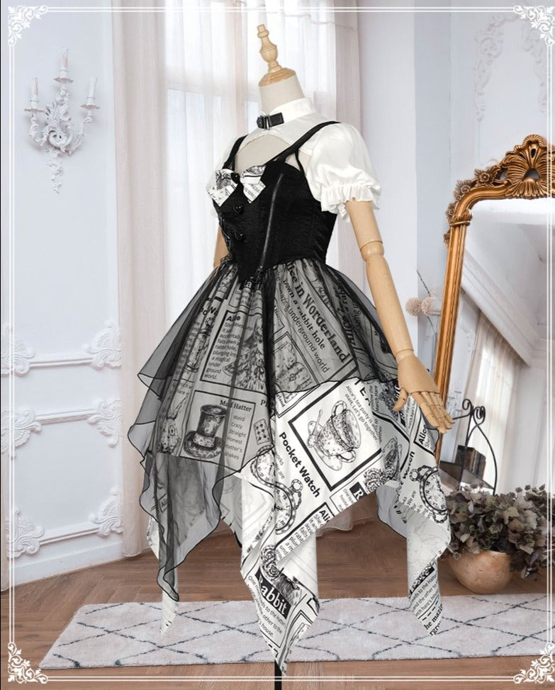 [Reservation sale] Alice style design skirt monochrome lolita dress