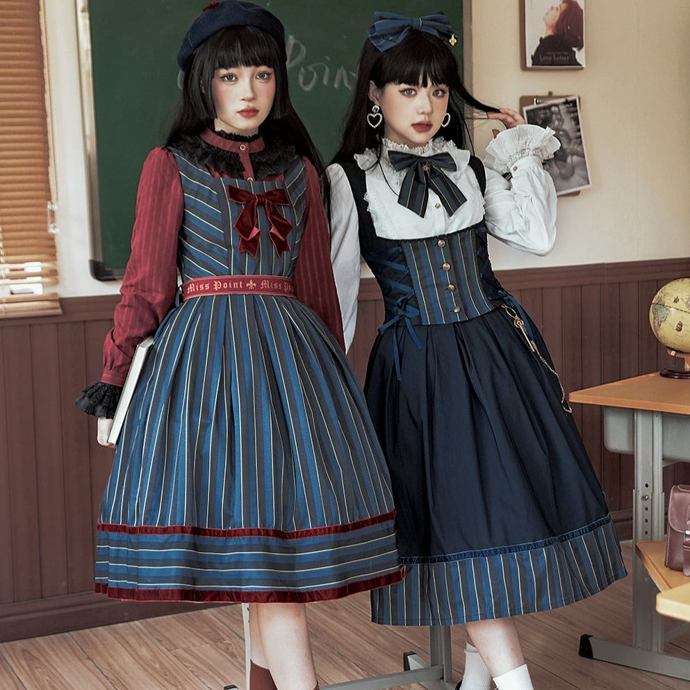 [Pre-order] Lord and noble's gothic lolita vertical striped skirt and vest