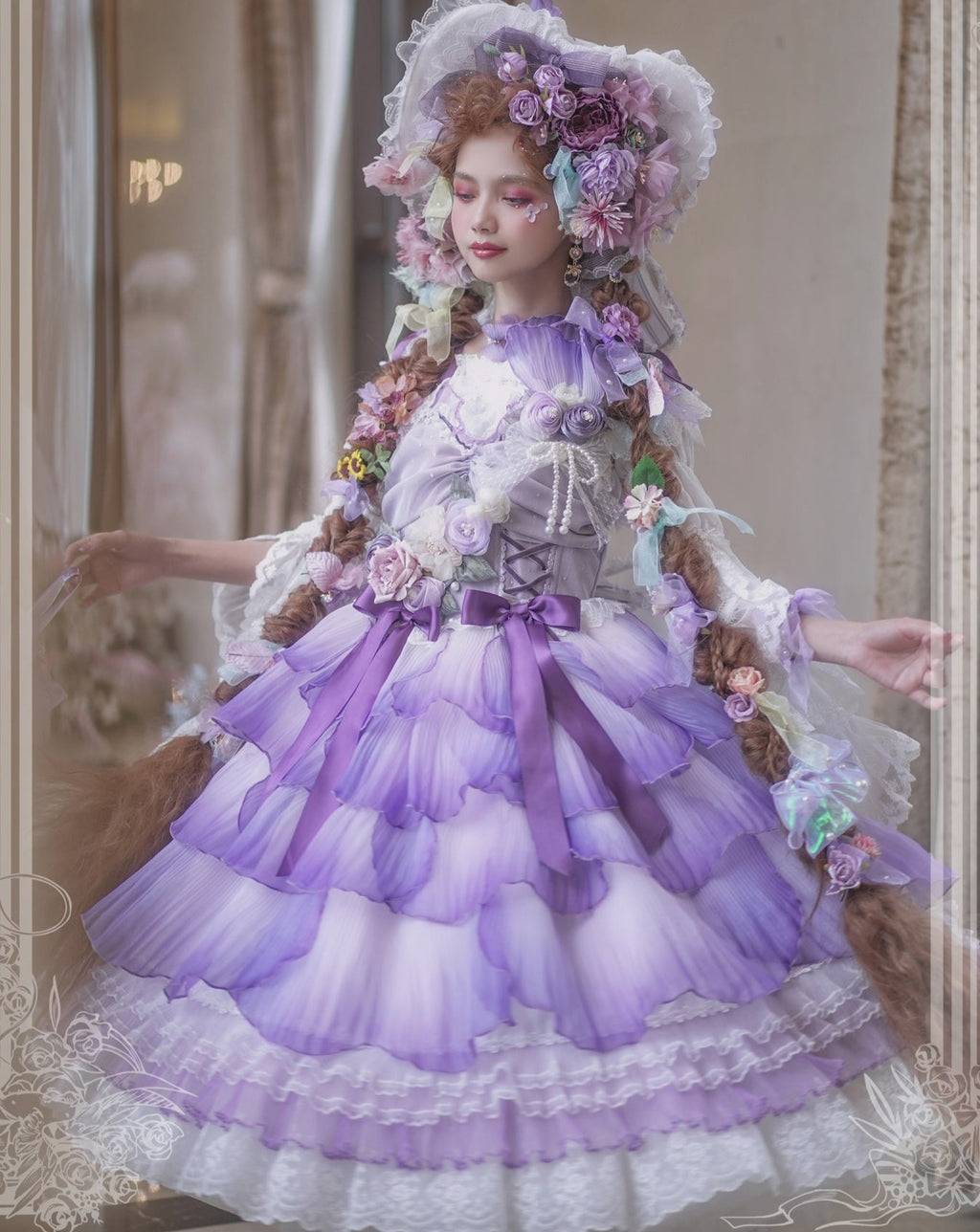 花びら揺れる 八重咲きのローズプリンセスドレス