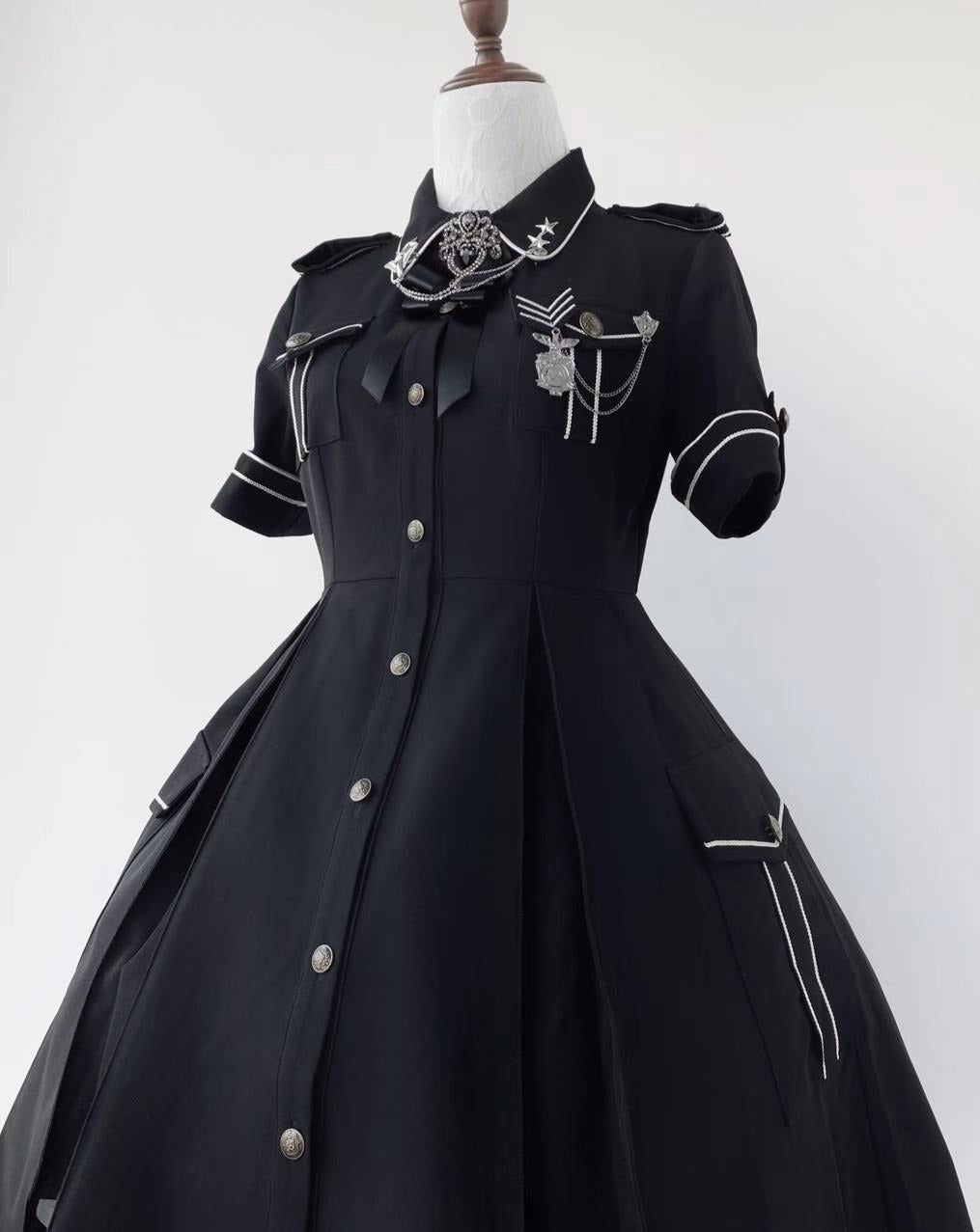 [Pre-order] Military Lolita Dark Gothic Short Sleeve Dress