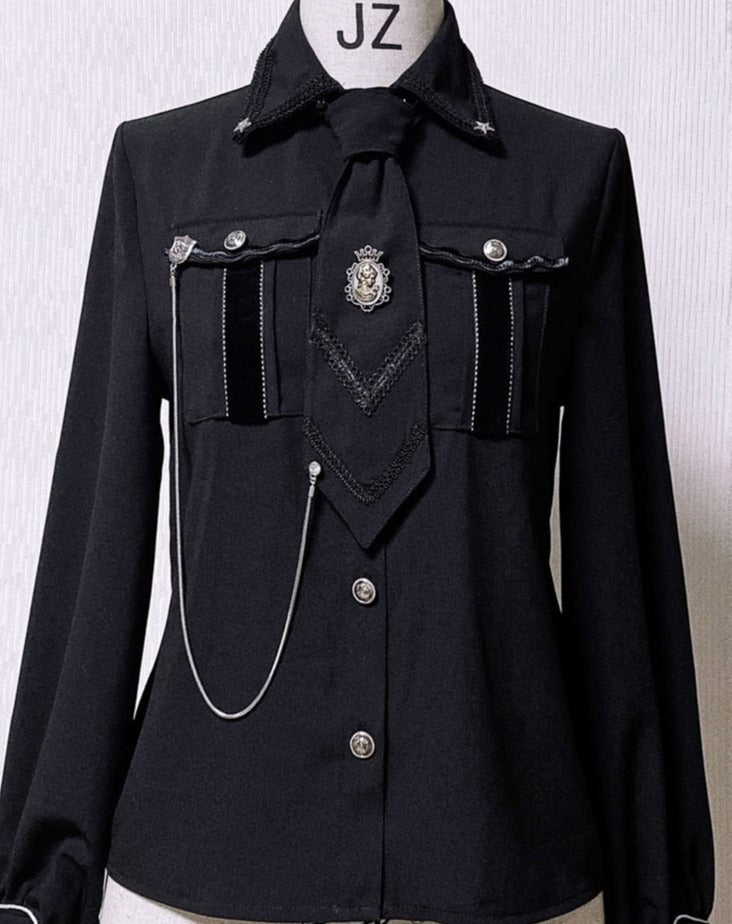 [Reservation sale] Military Lolita ALPHA Blouse with epaulette accessories