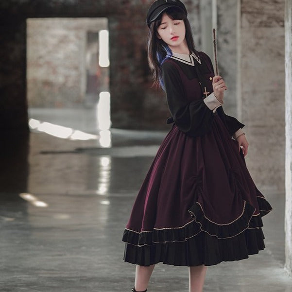 Apprentice Wizard Layered dress and cloak