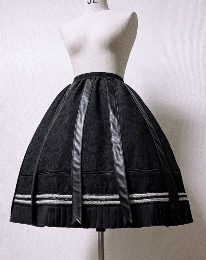 [Pre-order] Military Lolita ALPHA Black Switchable Skirt