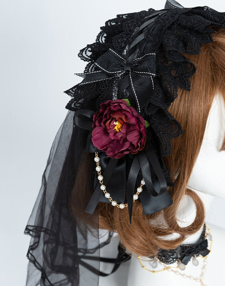 Day and Night レースとフリルの花嫁ロリィタドレス フルセット