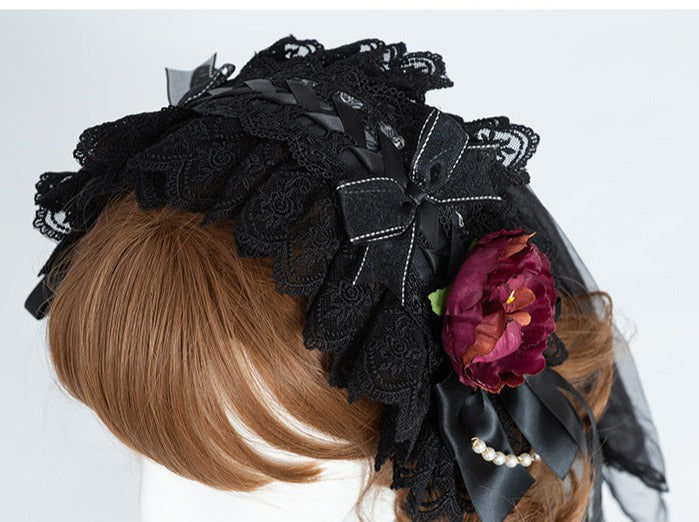 Day and Night レースとフリルの花嫁ロリィタドレス フルセット
