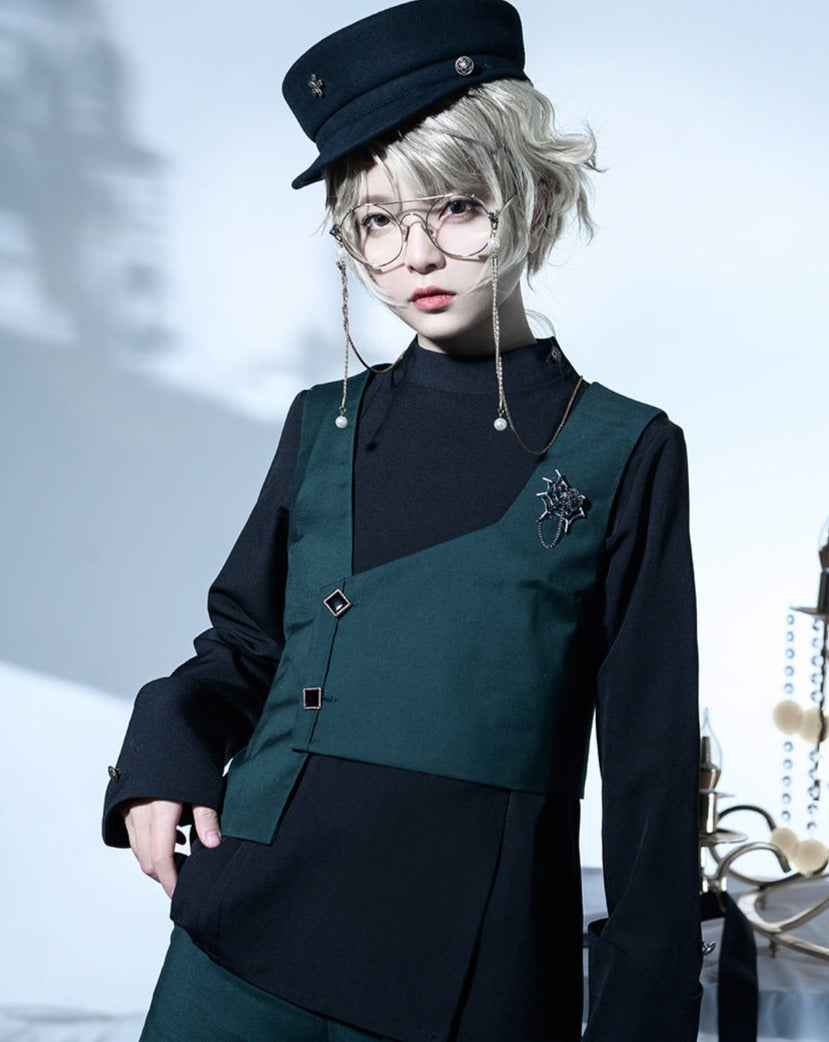 Prince Lolita English Style Dark Green Vest