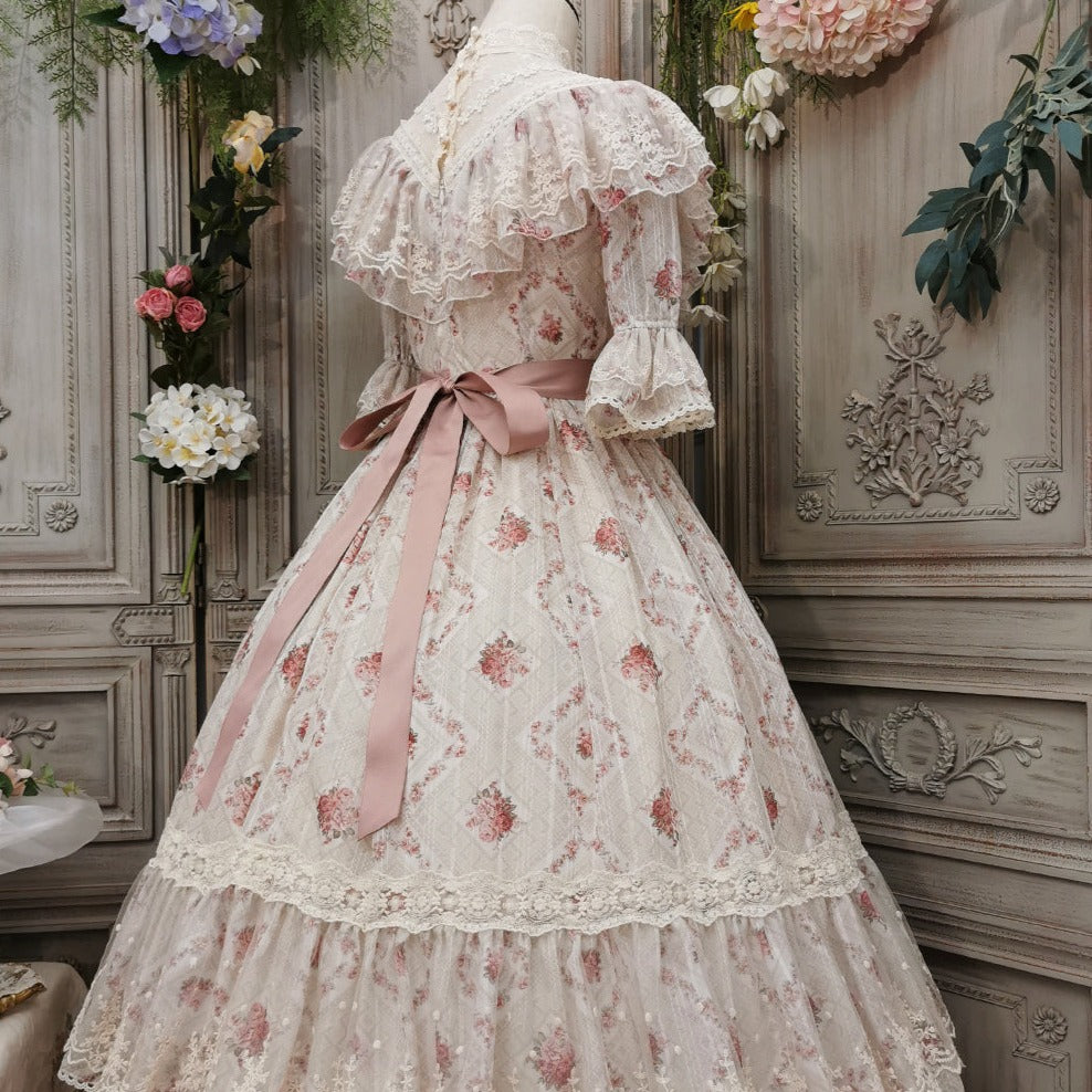 Edwardian elegant rose print Claroli dress 1.0