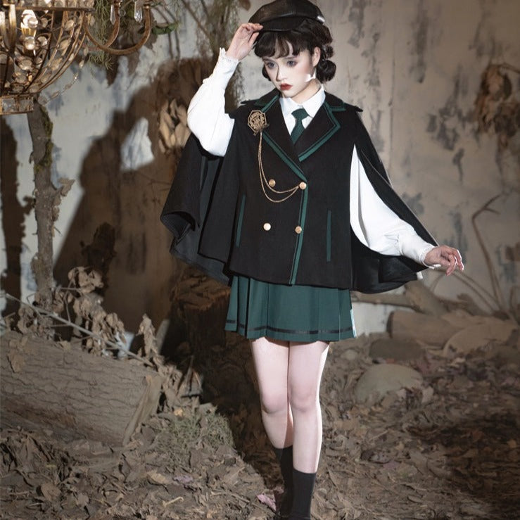 Magic academy setup with uniform style cloak