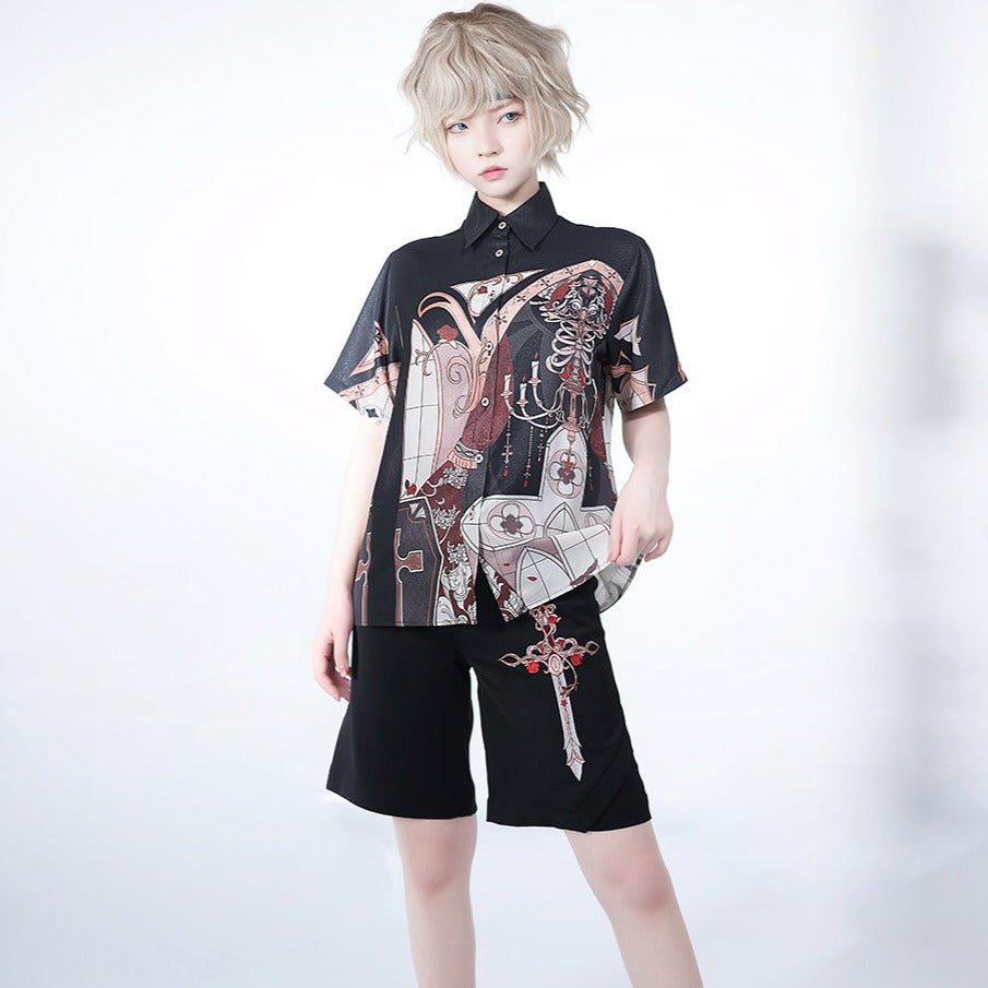 暗夜指令 皇子系 ソードプリントショートパンツ