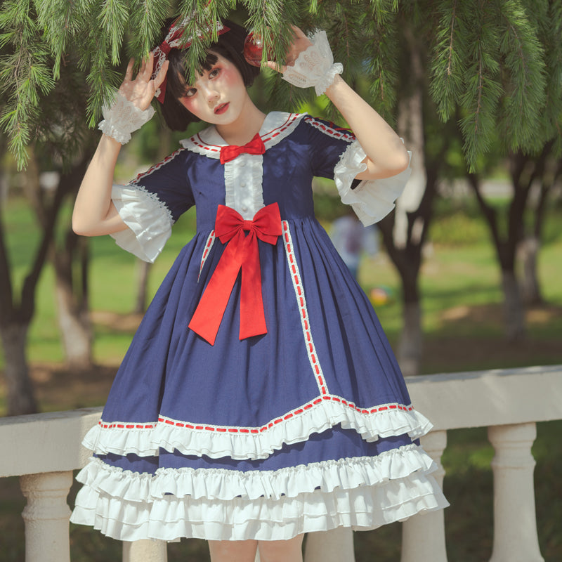 半袖 プリンセススタイル ハイウエスト ロリータドレス - ロリータファッション通販RonRon