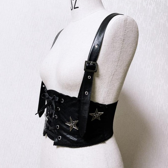 [Pre-order] Military Lolita ALPHA Black Corset Belt