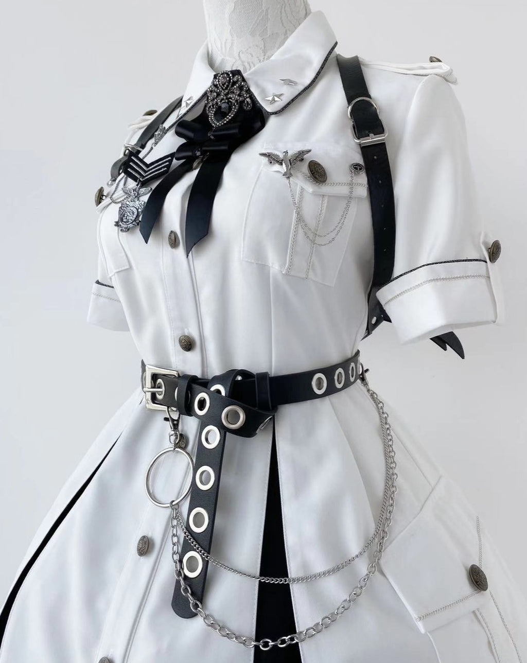 [Pre-order] Military Lolita Dark Gothic Short Sleeve Dress