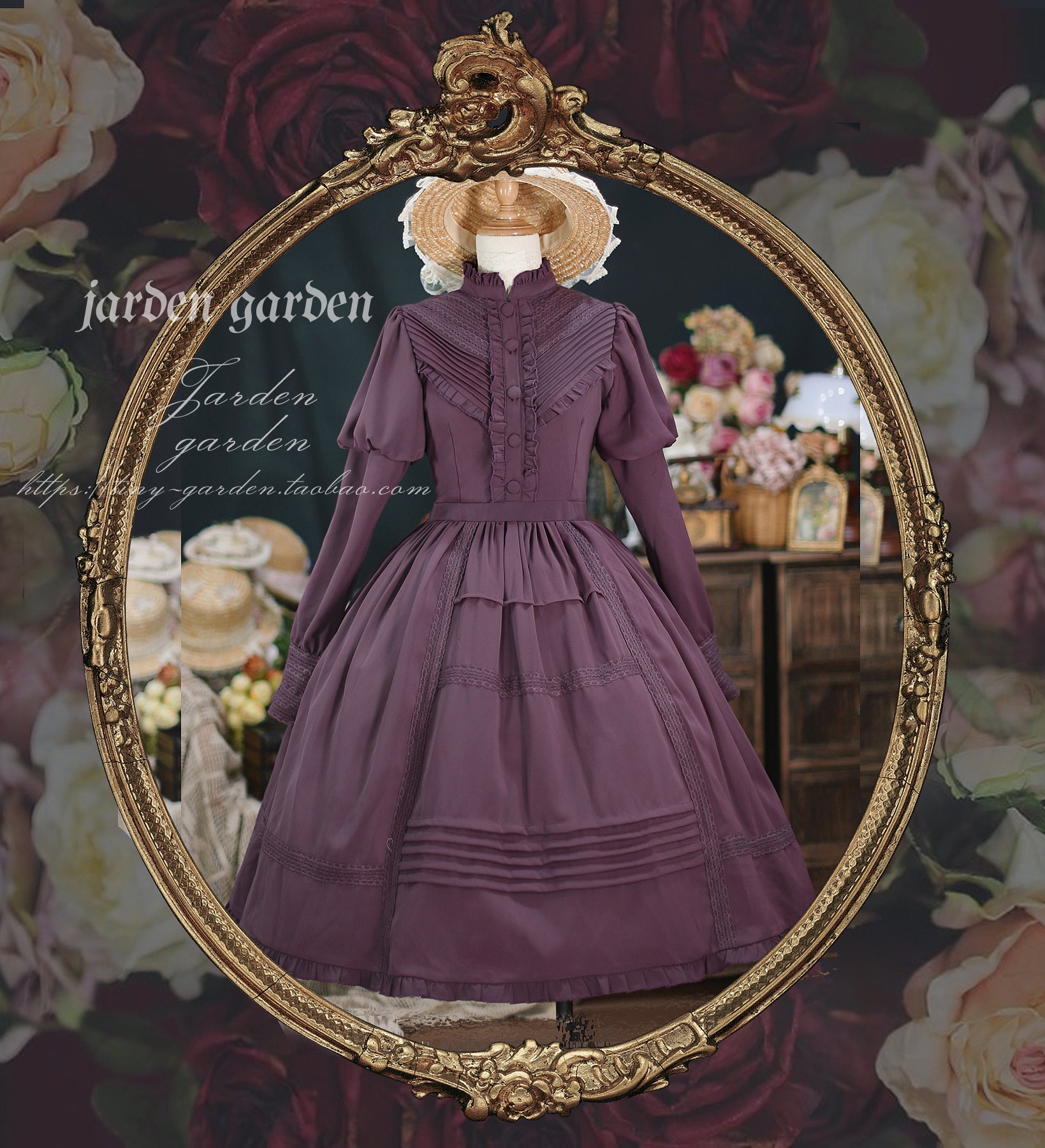 【予約販売】Black Forest クラシカルジゴ袖ワンピース
