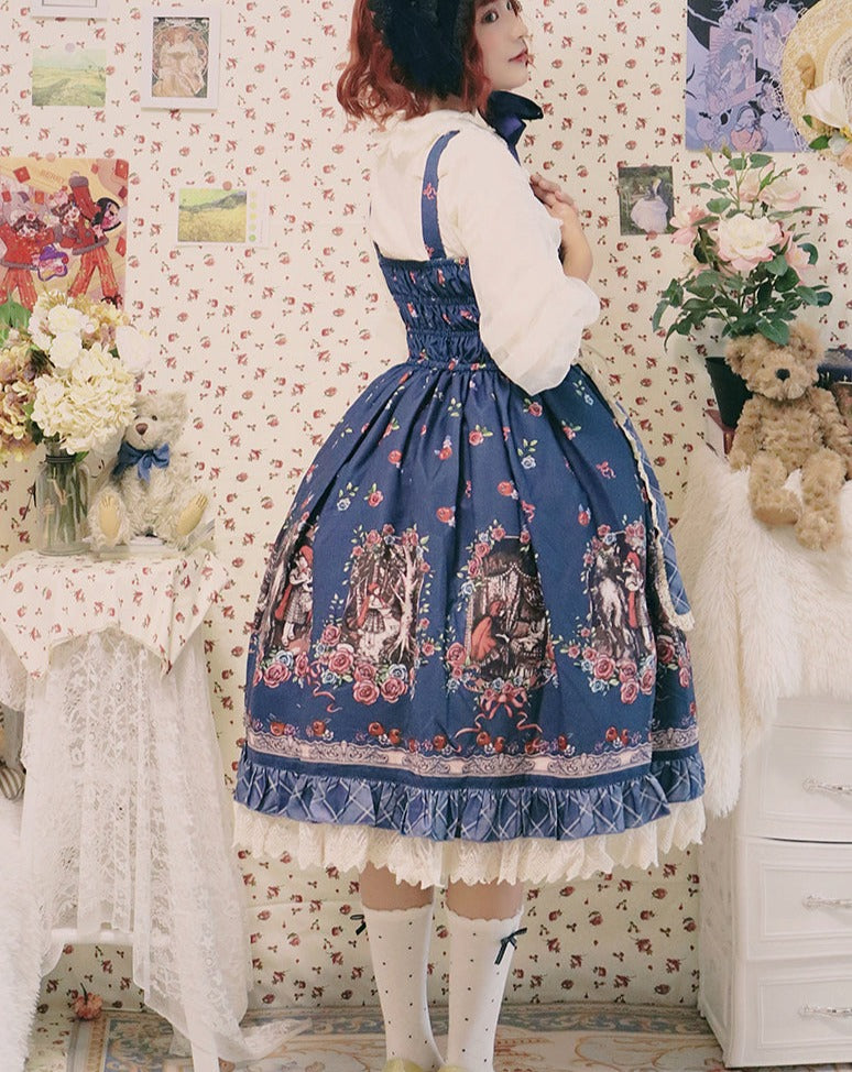 赤ずきんちゃんプリント ガーデンスタイル ジャンパースカート
