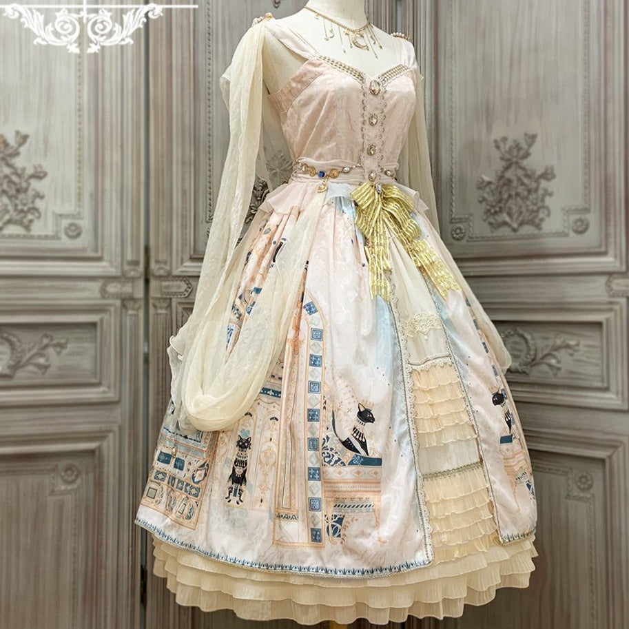 【予約販売】Twilight エジプト風ロリィタ 豪華ショール付きジャンパースカート