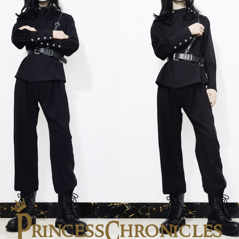 [Pre-order] Black Knight Prince embroidered pants
