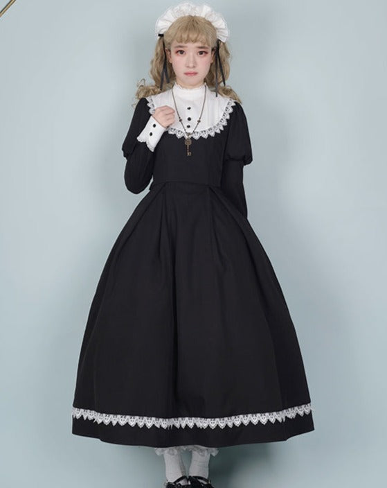 【予約販売】英国風メイドとシスターの2wayロングワンピース
