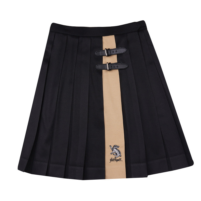 Hogwarts School of Witchcraft and Wizardry Leather Buckle Pleated Skirt