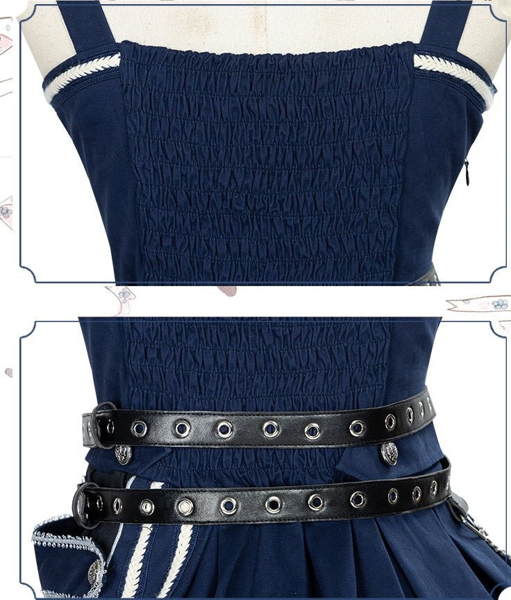 [Pre-order] Navy Military Lolita Jumper Skirt and Cloak