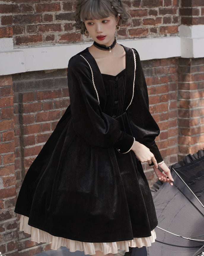 [Pre-order] Velvet elegant classical dress
