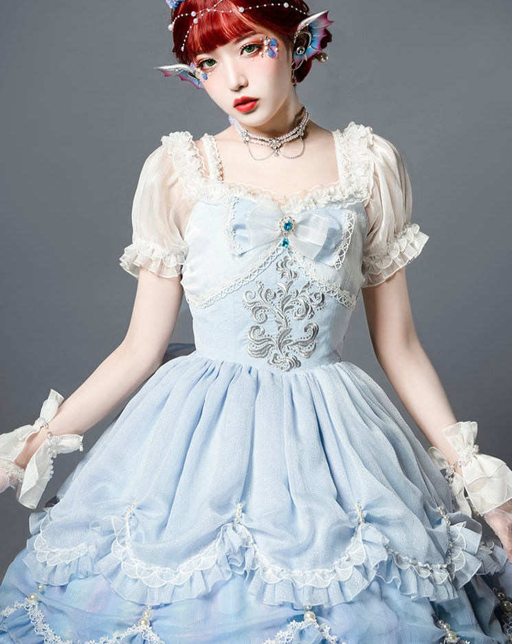 Little Mermaid Tears Pastel Blue Princess Dress