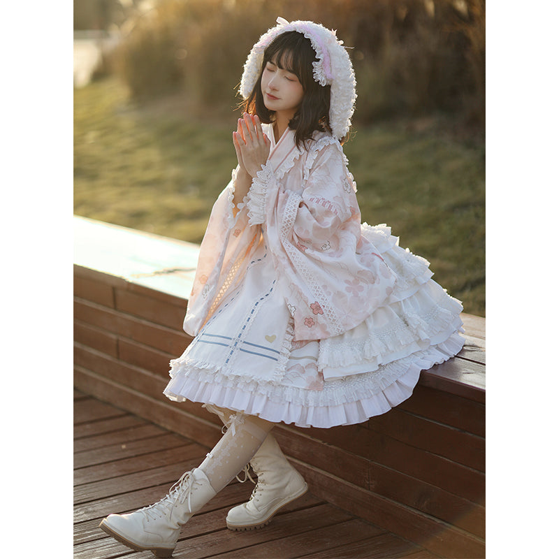 Japanese Style Sakura Pink Kimono Lolita Dress