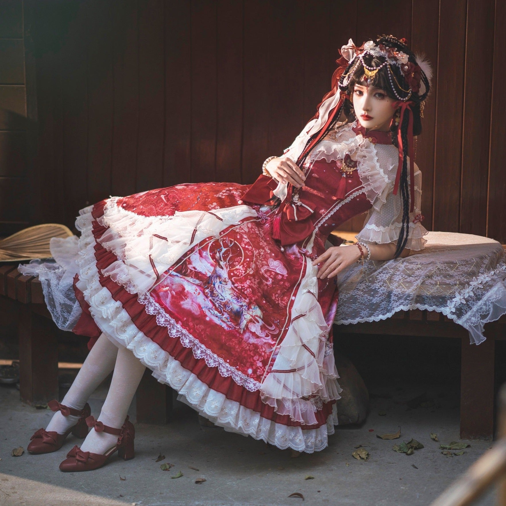 九色鹿 華ロリ プリンセスドレスフルセット