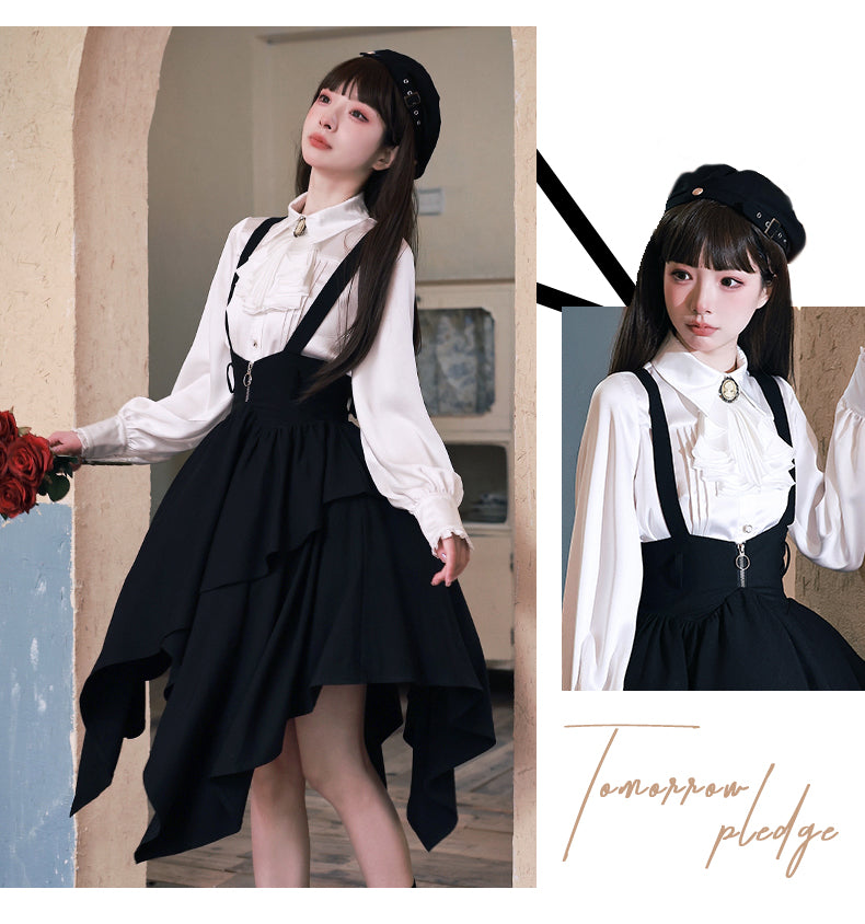 【予約販売】Tomorrow's Pledge 制服風ストラップスカートセットアップ