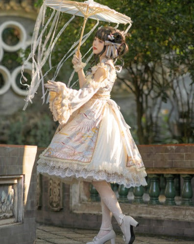 鶴の飛翔 華ロリプリンセスドレス フルセット